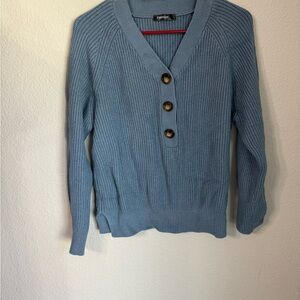 Blue Button-Up Women’s Sweater